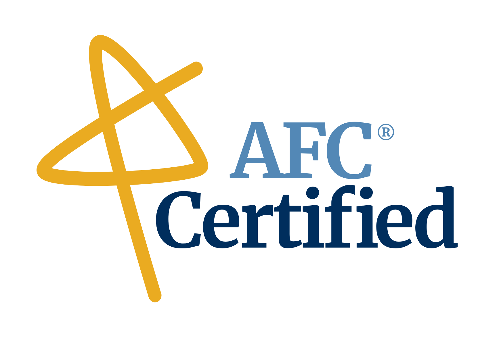yellow star logo with AFC in light blue and Certified in dark blue